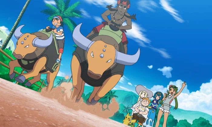 Trainer Kiawe holding a riding class on Tauros
