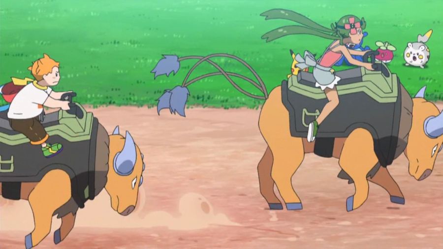 Trainer Mallow riding on Tauros